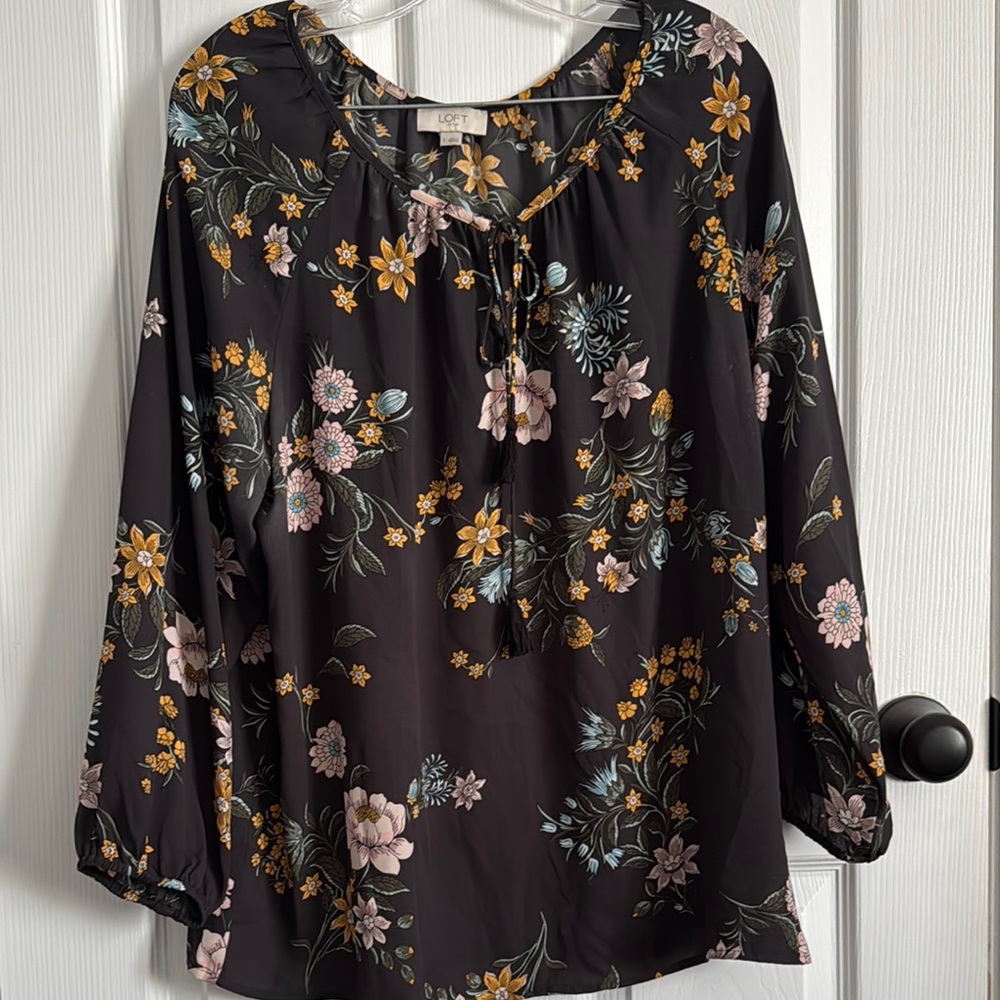 LOFT Multicolor Floral Blouse